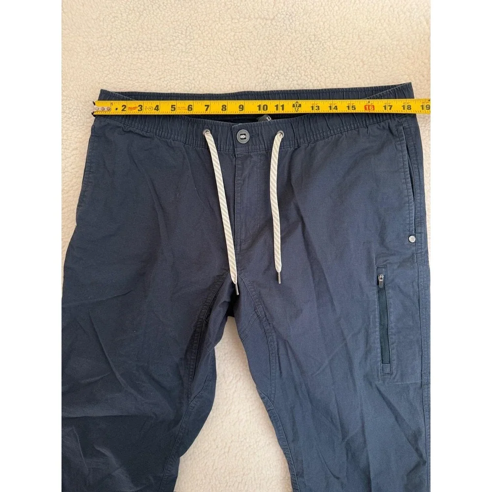 Vuori Pants Mens 2XL Blue Gray Ripstop Climber Woven Joggers Elastic Waist V412